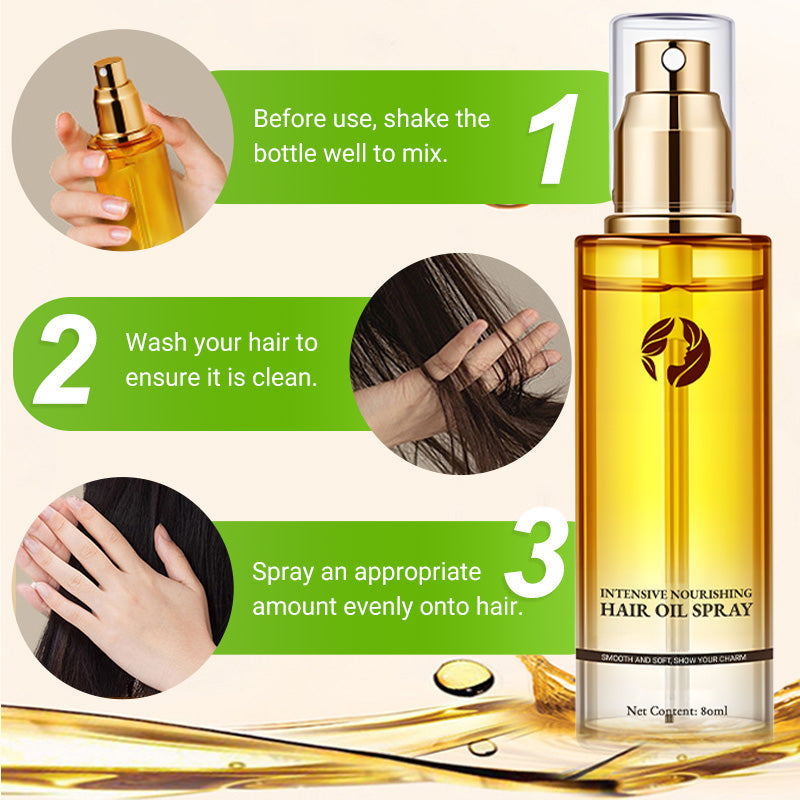 Huile capillaire nourrissante intensive en spray — douceur et brillance instantanées ✨