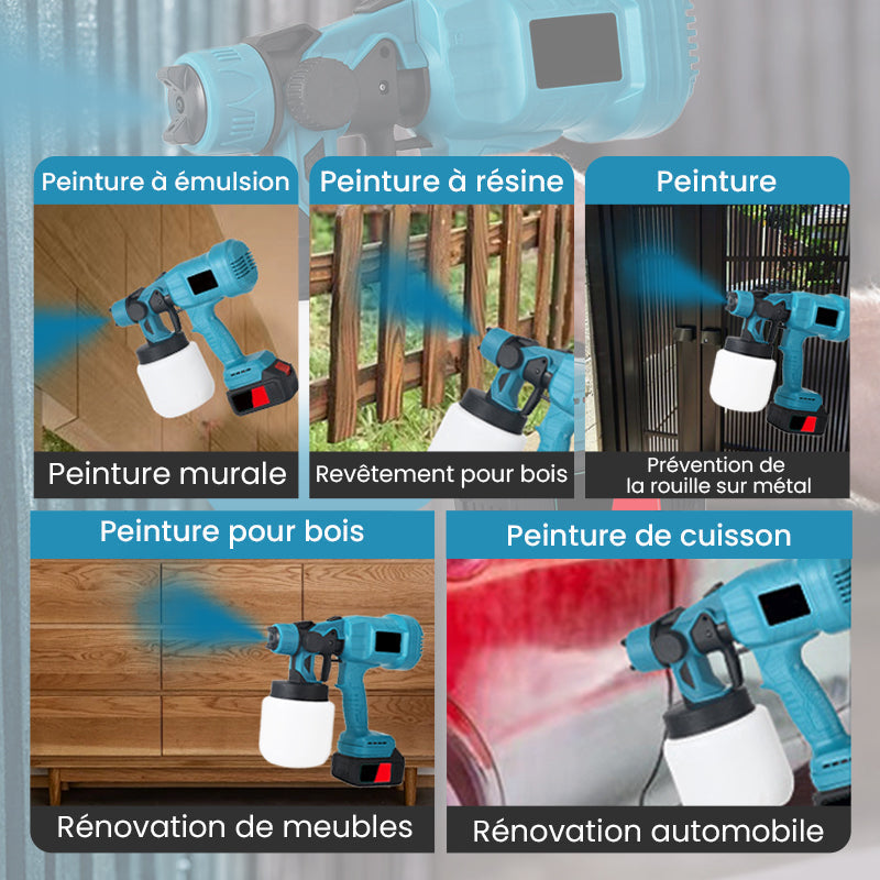 ⏳ Offre Spéciale à Durée Limitée ⏰ Pistolet à Peinture Électrique Sans Fil — Puissant, Léger et Pratique 🔫