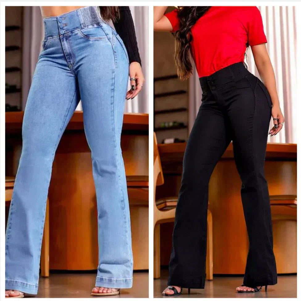 🔥jean évasé taille haute en stretch