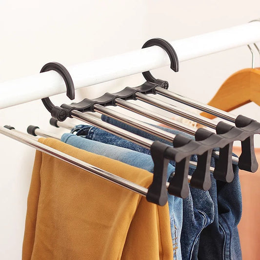 Porte-Pantalons Multifonctionnel — Optimisez votre rangement et gagnez de l'espace. Offre spéciale : Achetez 2, Recevez 3 !