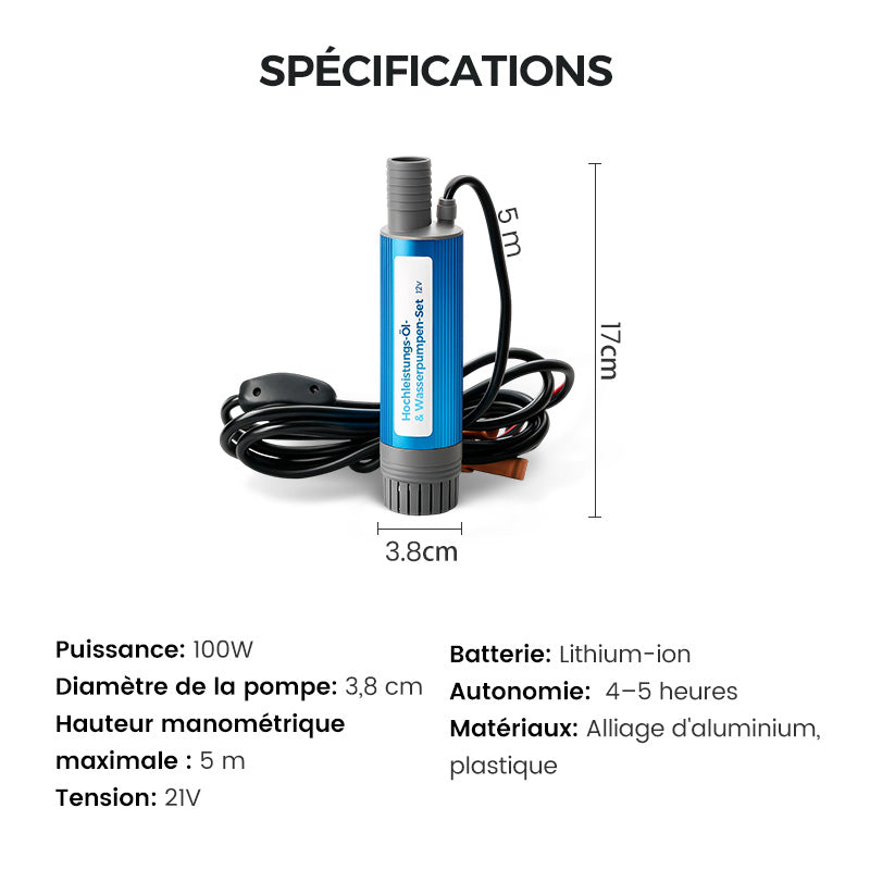 51% de réduction ! Ensemble Pompe à Huile et Eau Haute Puissance — Performances Élevées, Portable et Multifonctionnel 💪🔋✨