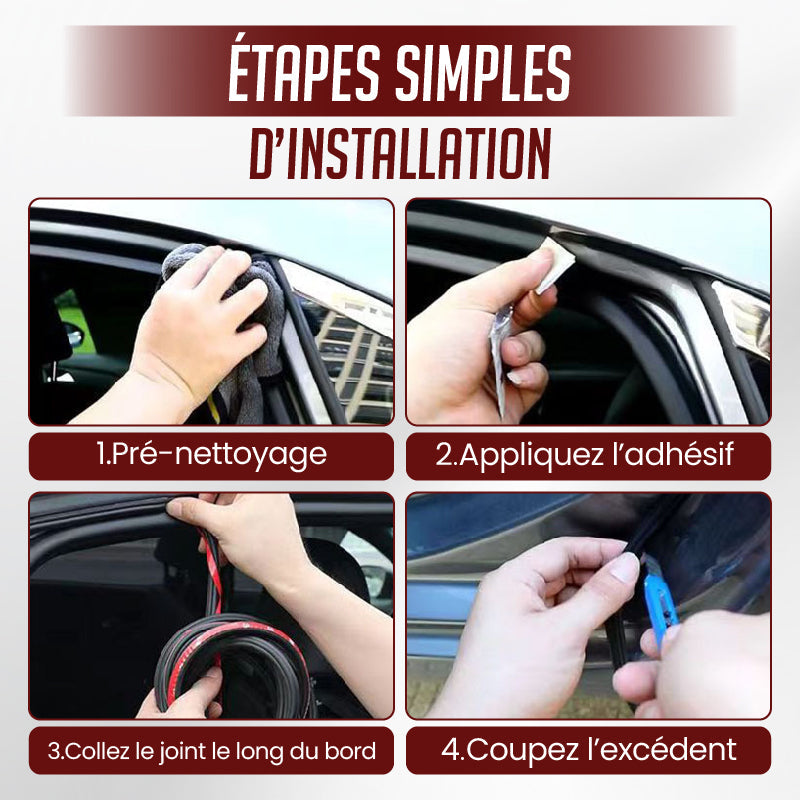 Bande d'Étanchéité en Caoutchouc pour Voiture – Anti-Bruit et Anti-Poussière, Étanchéité Durable et Silencieuse