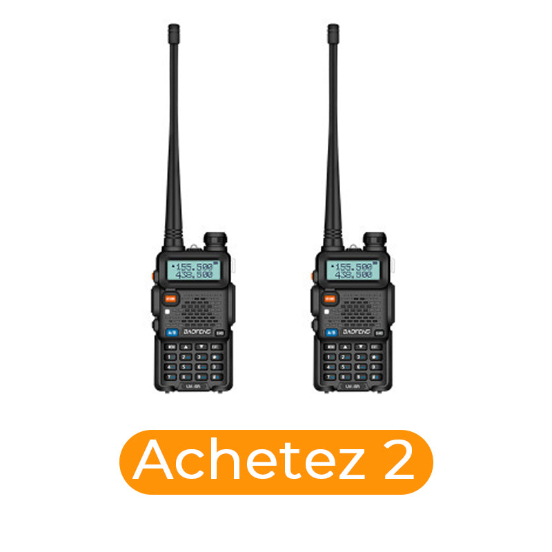Radio amateur UV-5R longue portée – radio bidirectionnelle double bande Walkie-Talkie