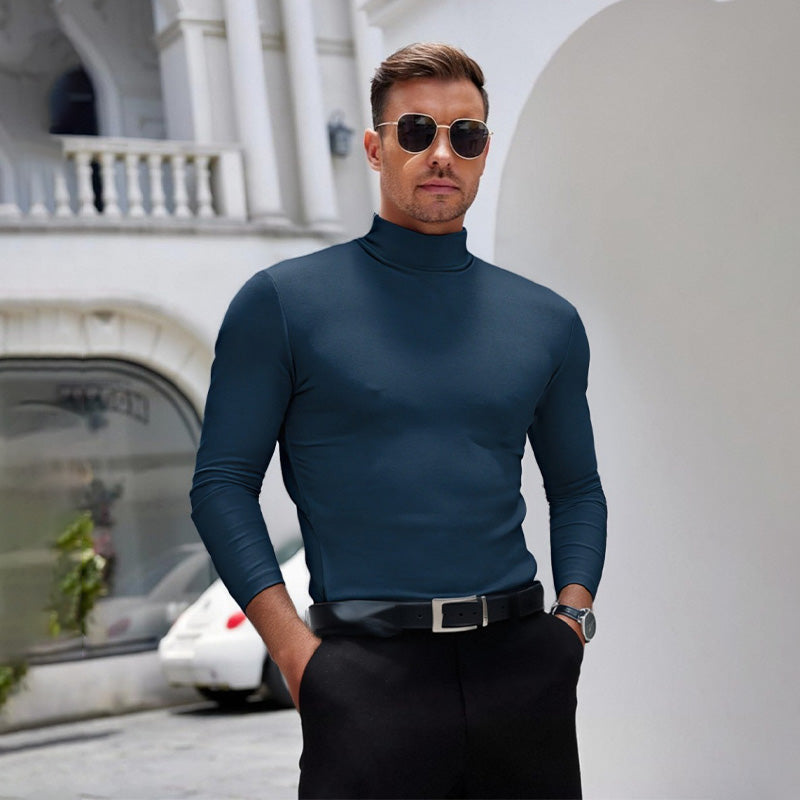 👕 50% DE RÉDUCTION ! ✨ T-shirt Homme à Col Montant - Coupe Adjustable et Tissu Respirant, Idéal pour Sport ou Quotidien 🏃‍♂️