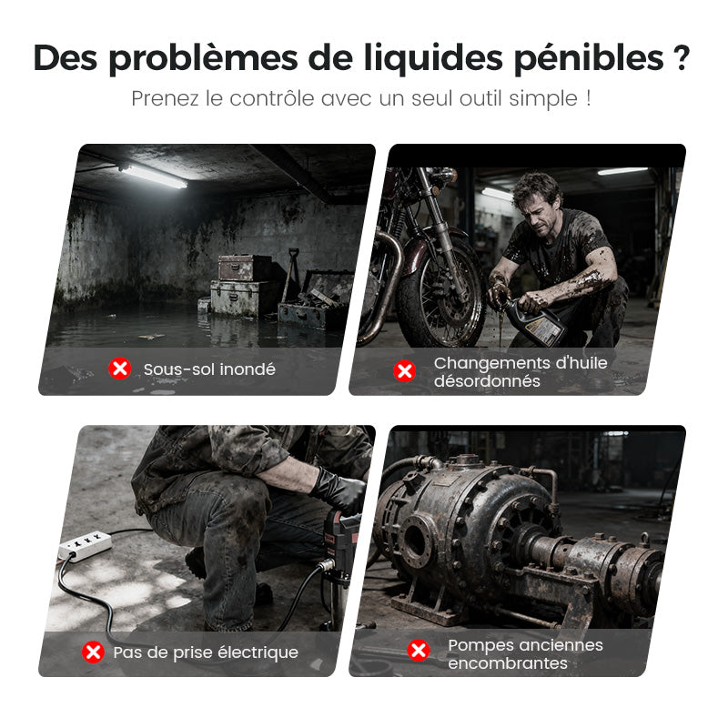 51% de réduction ! Ensemble Pompe à Huile et Eau Haute Puissance — Performances Élevées, Portable et Multifonctionnel 💪🔋✨