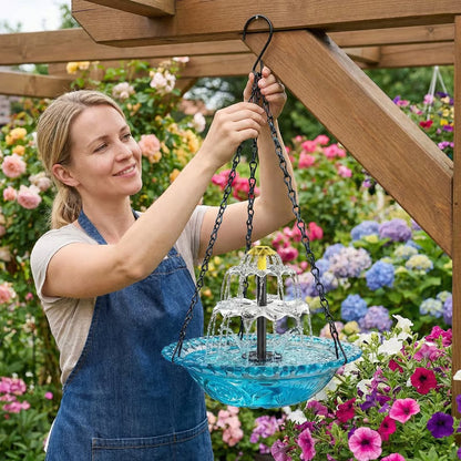 🐦 NOUVEAUTÉS 2026 - 59% DE RÉDUCTION 🔥💐 Fontaine suspendue pour oiseaux Solar Cascade