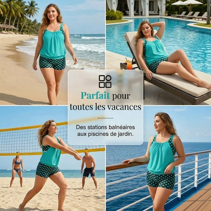 🏖️ Été brûlant - 50% de réduction 👙 Maillot de bain deux pièces à pois pour femme ✨