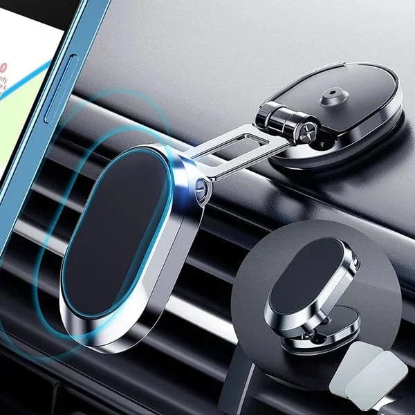 Support magnétique pour téléphone en voiture – pliable et amélioré, fixation fiable