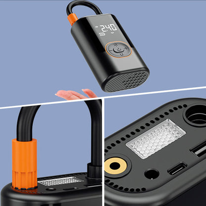 Gonfleur de Pneus Portable Multifonction avec Lumière LED – Compact et Puissant
