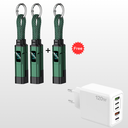 💐50% DE RÉDUCTION ! 🔌 Câble de charge 4 en 1 avec affichage numérique et anneau porte-clés – charge rapide, résistant aux nœuds et compact ⚡🔑【Offre Limitée】