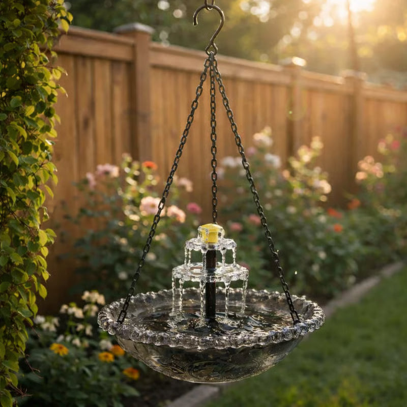 🐦 NOUVEAUTÉS 2026 - 59% DE RÉDUCTION 🔥💐 Fontaine suspendue pour oiseaux Solar Cascade