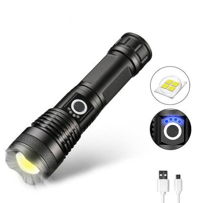Lampe de poche tactique LED rechargeable avec laser - 90 000 lumens ultra-puissants ⚡