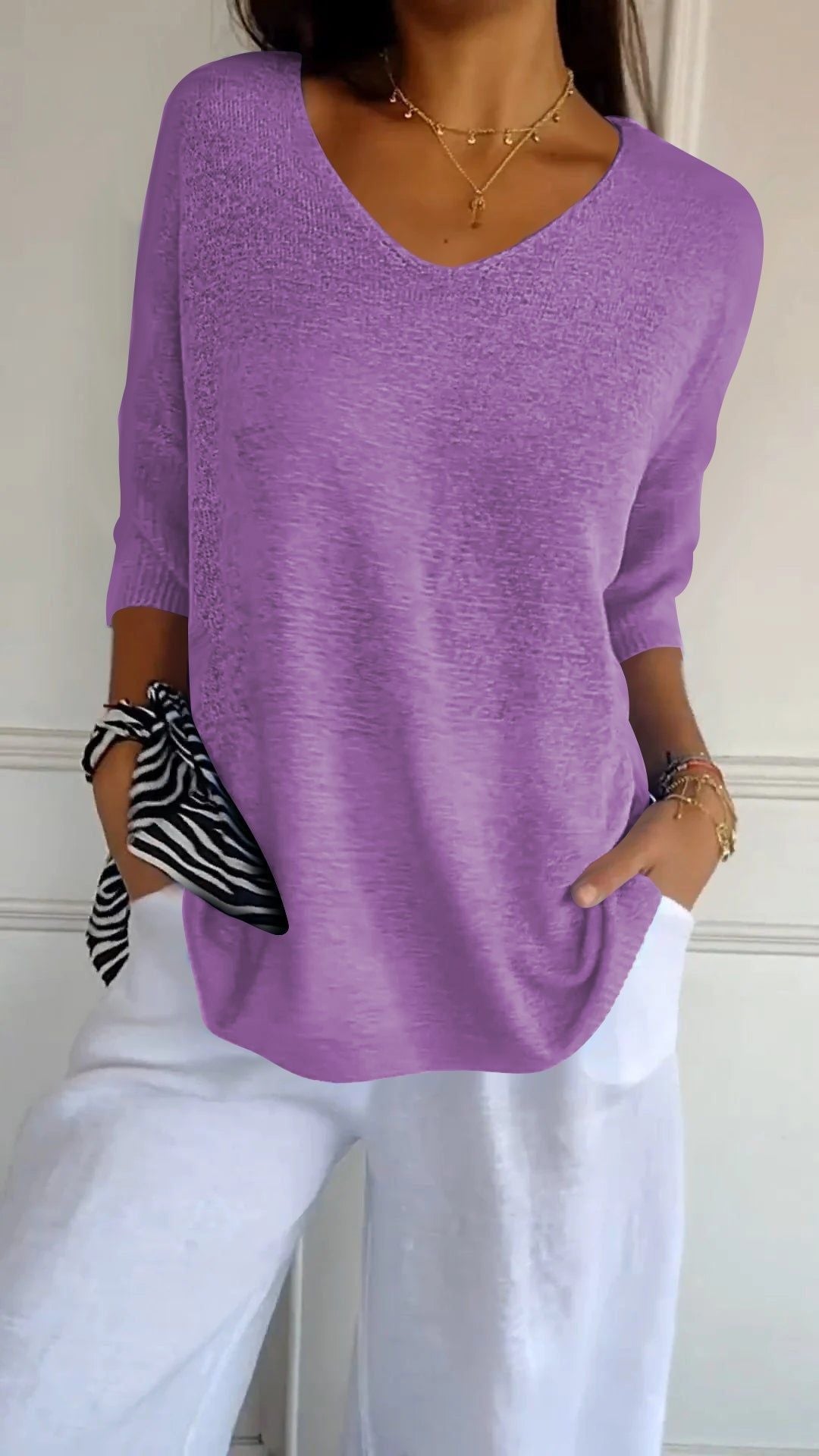 💫 Indispensable 2026 | Haut Polyvalent en Tricot | Style Chic Décontracté 💃【Vente Flash -60%】