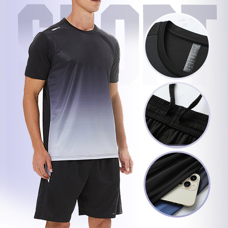 Ensemble de sport homme – T-shirt et short amples, respirants et à séchage rapide