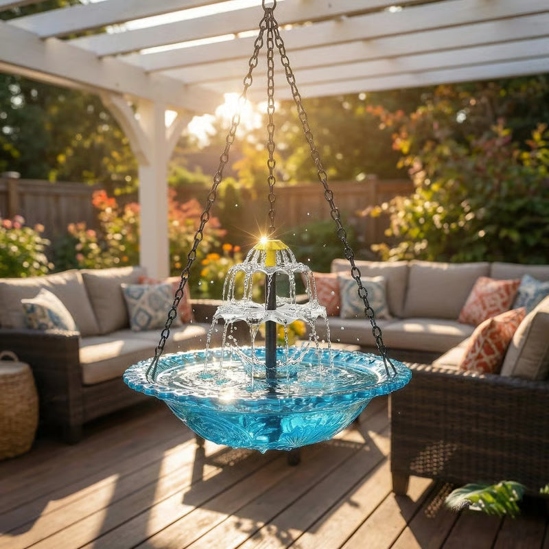 🐦 NOUVEAUTÉS 2026 - 59% DE RÉDUCTION 🔥💐 Fontaine suspendue pour oiseaux Solar Cascade