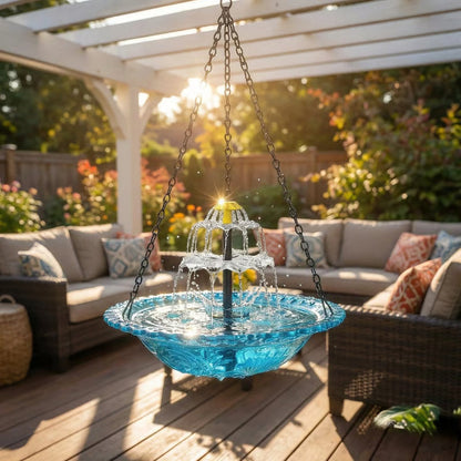 🐦 NOUVEAUTÉS 2026 - 59% DE RÉDUCTION 🔥💐 Fontaine suspendue pour oiseaux Solar Cascade