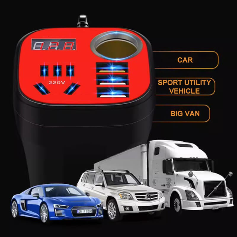 Convertisseur et Chargeur QC Type-C pour Voiture, Monté sur Tableau de Bord