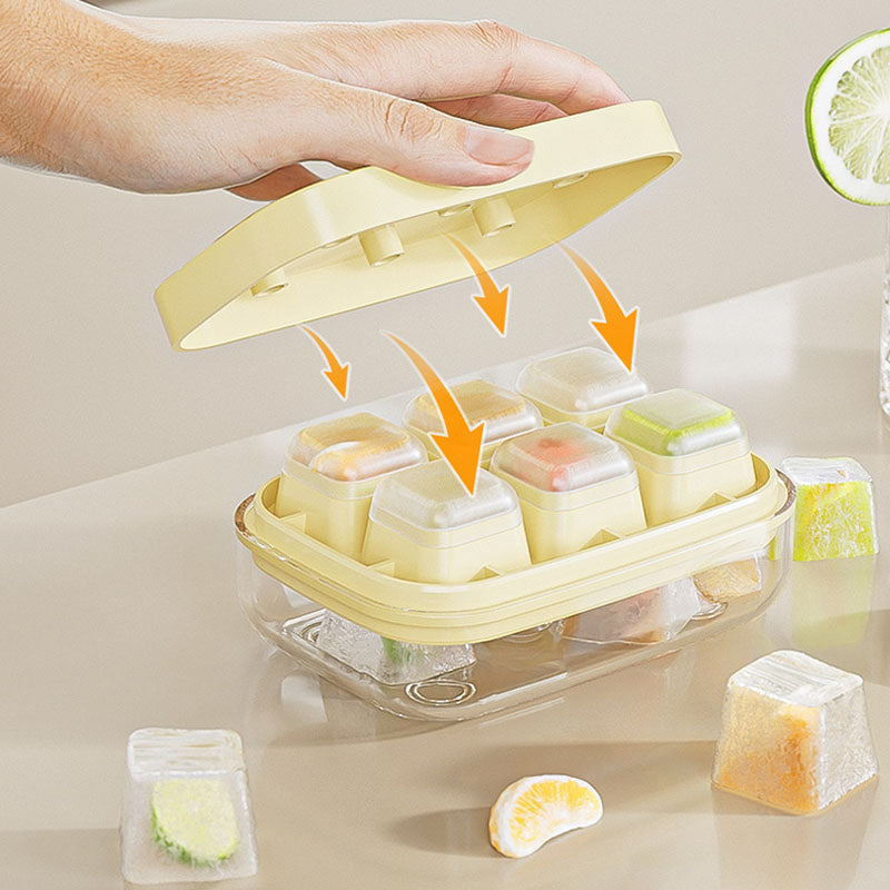 Promo limitée 50% : Mini Bac à Glaçons Réutilisable 6 Compartiments – Fermeture Rapide, Sans BPA, Démoulage Facile, Silicone Alimentaire, Compact pour Petit Congélateur