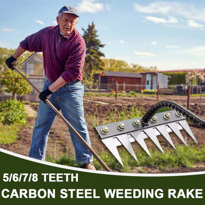 💎 Économisez 50% sur le Râteau de Désherbage en Acier au Carbone — 5/6/7/8 Dents, Anti-Rouille et Polyvalent pour le Jardin 🌿🪛
