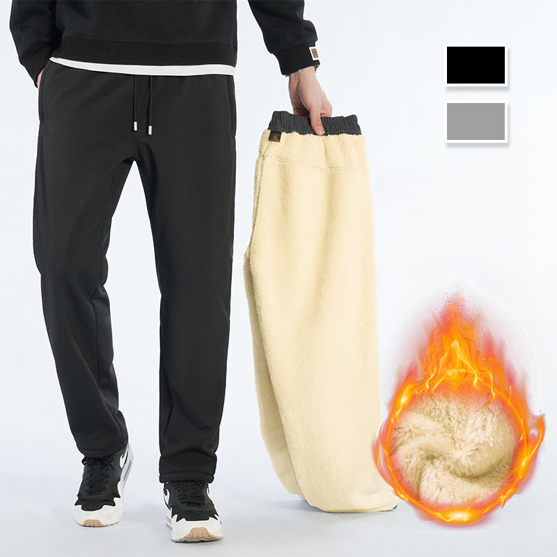 Pantalon imperméable et coupe-vent pour homme, doublé de peluche douillette