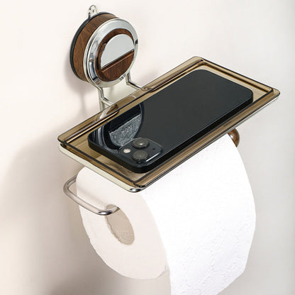 🔥Porte-papier hygiénique sans trous avec étagère intégrée – design épuré et pratique