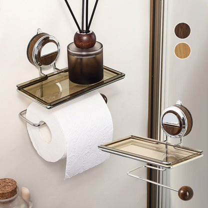 🔥Porte-papier hygiénique sans trous avec étagère intégrée – design épuré et pratique
