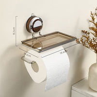 🔥Porte-papier hygiénique sans trous avec étagère intégrée – design épuré et pratique