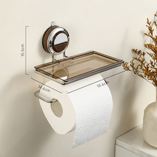 🔥Porte-papier hygiénique sans trous avec étagère intégrée – design épuré et pratique