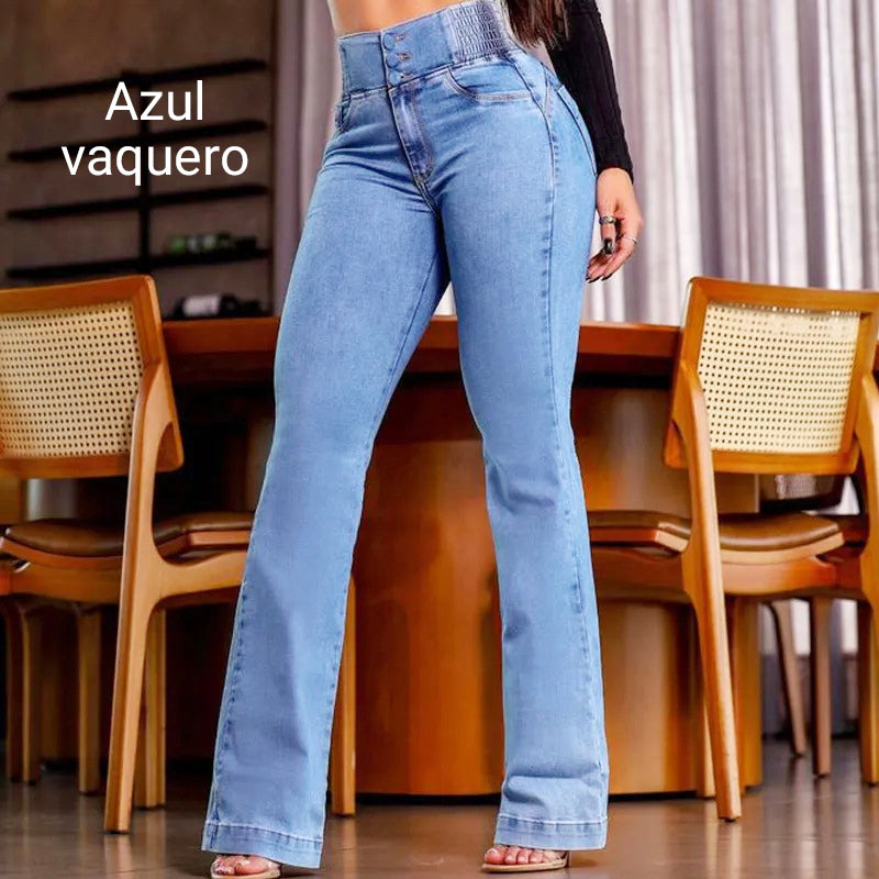 🔥jean évasé taille haute en stretch