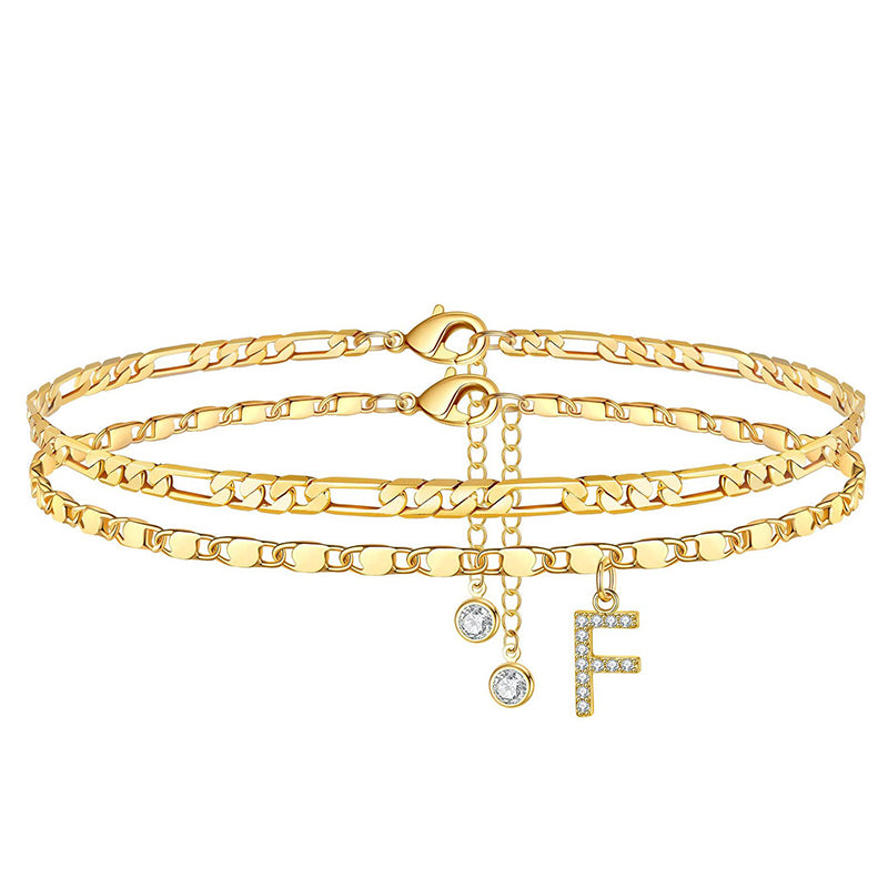 💐50% DE RÉDUCTION ! Bracelet de Cheville 2 Pièces – Style Superposé Tendance 💃🌟【Prix Exceptionnel】