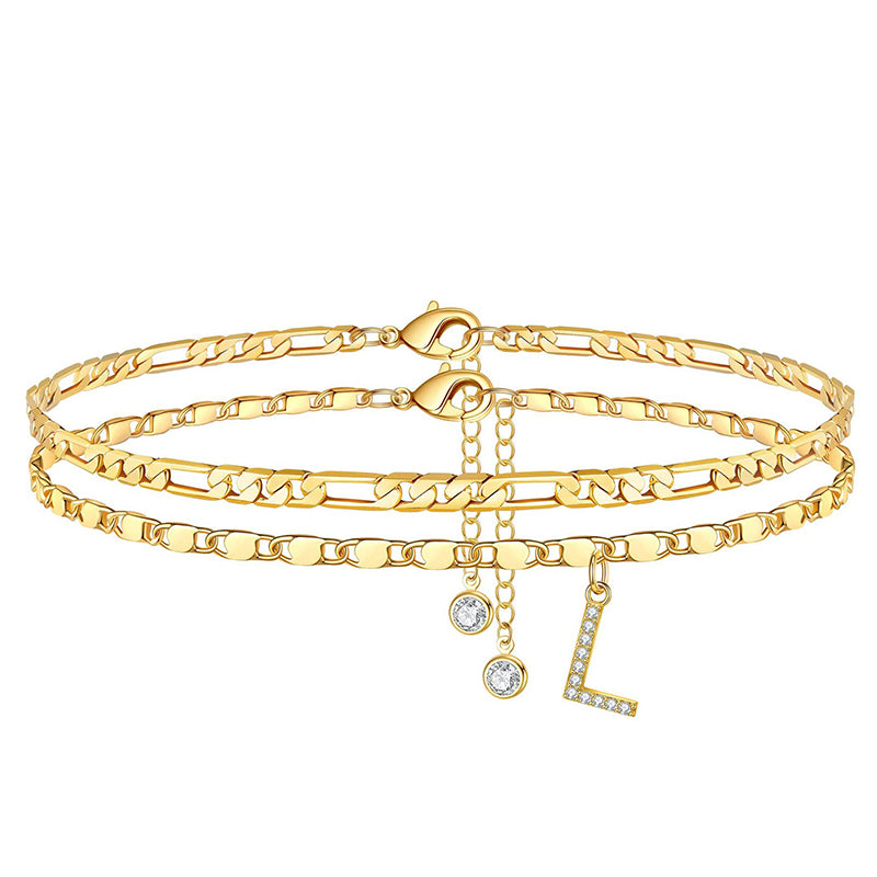 💐50% DE RÉDUCTION ! Bracelet de Cheville 2 Pièces – Style Superposé Tendance 💃🌟【Prix Exceptionnel】