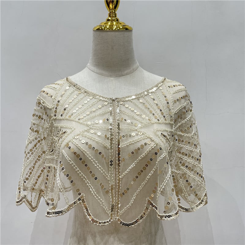 ⏳Time-limited Special⏰👗 Châle vintage en dentelle et perles