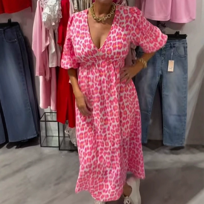 🎀🌸Robe imprimée à col V pour femme