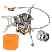 Promo Flash 50% — Réchaud de Camping 3 Feux 5800W avec Allumage Piézo, Puissant et Réglable, Résistant au Vent, Boîte de Rangement, Pour Cuisine Extérieure 🏕️