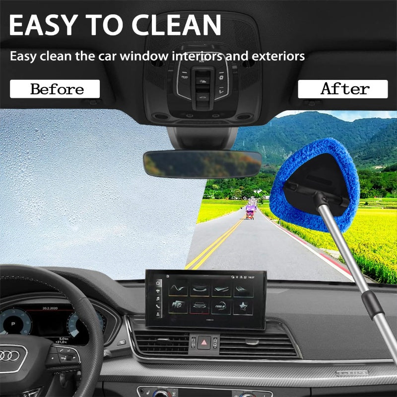 Kit de Nettoyage pour Pare-Brise de Voiture – Extensible et Rotatif à 180°