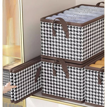 Offre Spéciale: Achetez 2, Obtenez 3 — Lot de 5 Boîtes de Rangement Vêtements Pliables, Structure Renforcée, Poignées et Fenêtre Transparente pour un Gain de Place Optimal