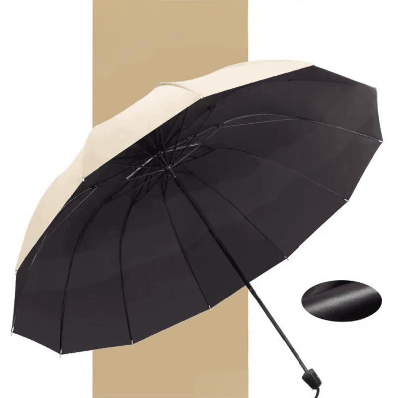 Parapluie Grand Format à 12 Baleines – Pliable et Anti-Vent pour une Protection Ultime