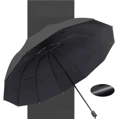Parapluie Grand Format à 12 Baleines – Pliable et Anti-Vent pour une Protection Ultime