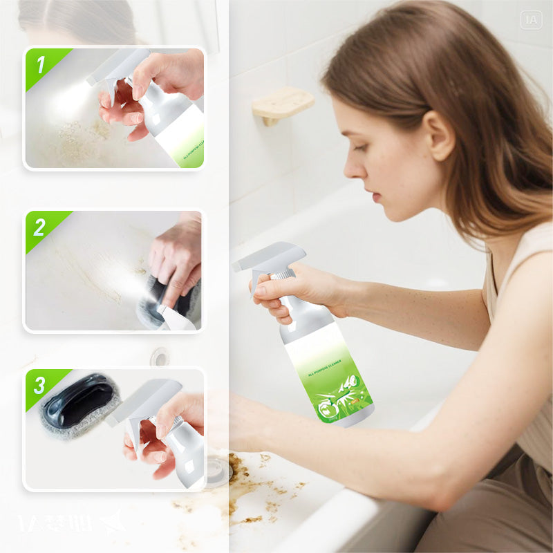 Offre 3 achetés, 1 offert — Spray nettoyant sans rinçage qui nettoie et désinfecte toutes les surfaces en quelques secondes 🚿✨