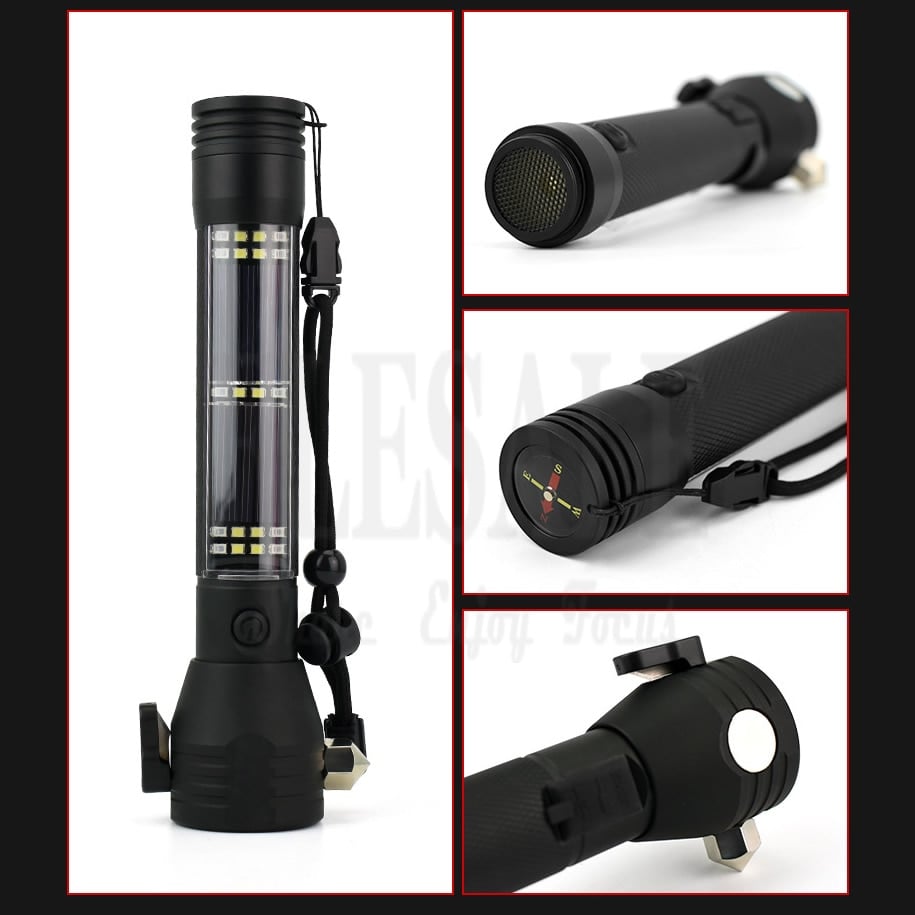 Lampe de poche tactique solaire 10 en 1 — puissante, polyvalente et rechargeable