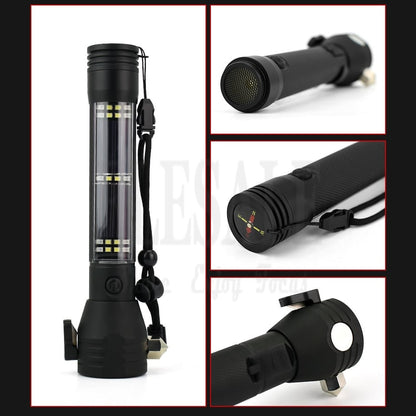 Lampe de poche tactique solaire 10 en 1 — puissante, polyvalente et rechargeable