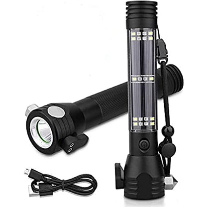 Lampe de poche tactique solaire 10 en 1 — puissante, polyvalente et rechargeable