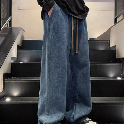 Jeans Décontractés à Coupe Ample et Jambes Larges pour Homme