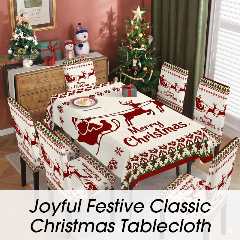 🔥50% DE RÉDUCTION sur la Nappe de Noël Classique ✨ Motifs Festifs Variés • Tissu Polyester Résistant aux Taches • Tailles Adaptées à Toutes les Tables 🍽️