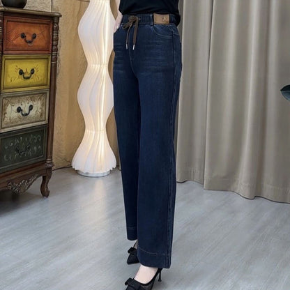 👖 60% OFF LIMITÉ! ✨ Jean Droit Femme à Ceinture Élastique - Coupe Adjustable pour un Confort Parfait et Style Moderne 🌟🛍️