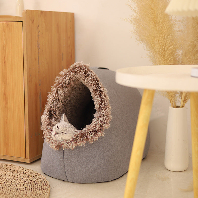 Lit d'hiver ultra chaud et douillet pour animaux de compagnie — 50% de réduction 🐾💥