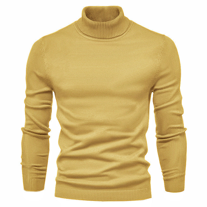 Pull à Col Roulé en Maille en Couleur Unie pour Homme