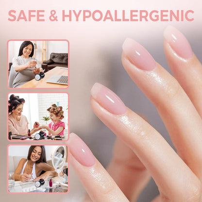 Gel Auto-Nivelant 3-en-1 pour Ongles – Base et Construction en 1 Étape, Durcissement LED/UV en 60s, Formule Sans HEMA – Sûre et Ultra Efficace, -50% de réduction