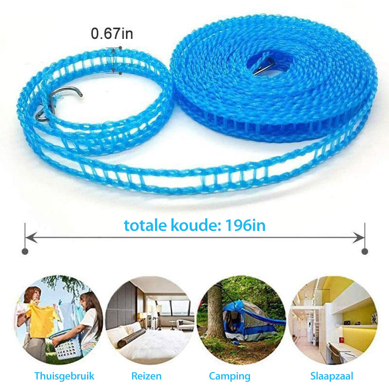 ✨ Corde à linge coupe-vent et antidérapante — stabilité assurée pour un séchage rapide
