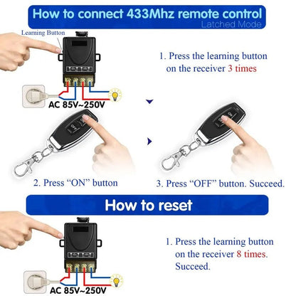 Interrupteur sans fil avec kit récepteur – commande à distance, installation sans câblage